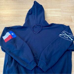 Grunt Style Hoodie Men’s 2XL Navy Blue Texas Flag Patriotic Pullover Sweatshirt